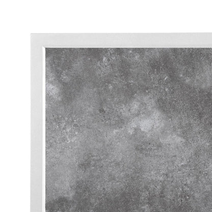 Bolero Dark Stone Effect Outdoor Tempered Glass Table Top White Trim - 700mm (38(H)x700(W)x700(L)mm) • PAS-FU517