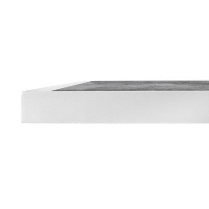 Bolero Dark Stone Effect Outdoor Tempered Glass Table Top White Trim - 700mm (38(H)x700(W)x700(L)mm) • PAS-FU517