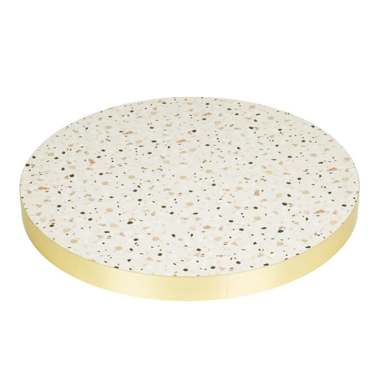 Bolero Terrazzo Style Round Table Top 600mm • PAS-FU518