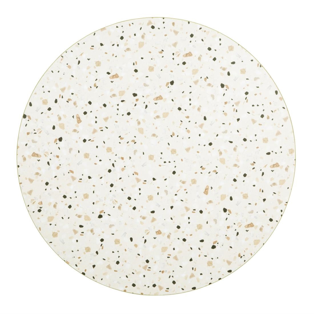 Bolero Terrazzo Style Round Table Top 600mm (Size: 600(Ø)x48(D)mm / 23.6x1.8" | Pre-drilled) • PAS-FU518