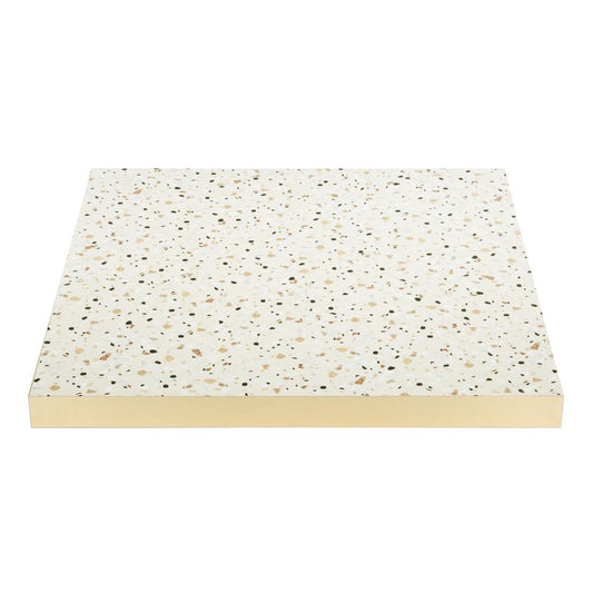 Bolero Terrazzo Style Square Table Top 700x700mm (Size: 700(W)x700(L)x48(D)mm / 27.5x27.5x1.8" | Pre-drilled) • PAS-FU519