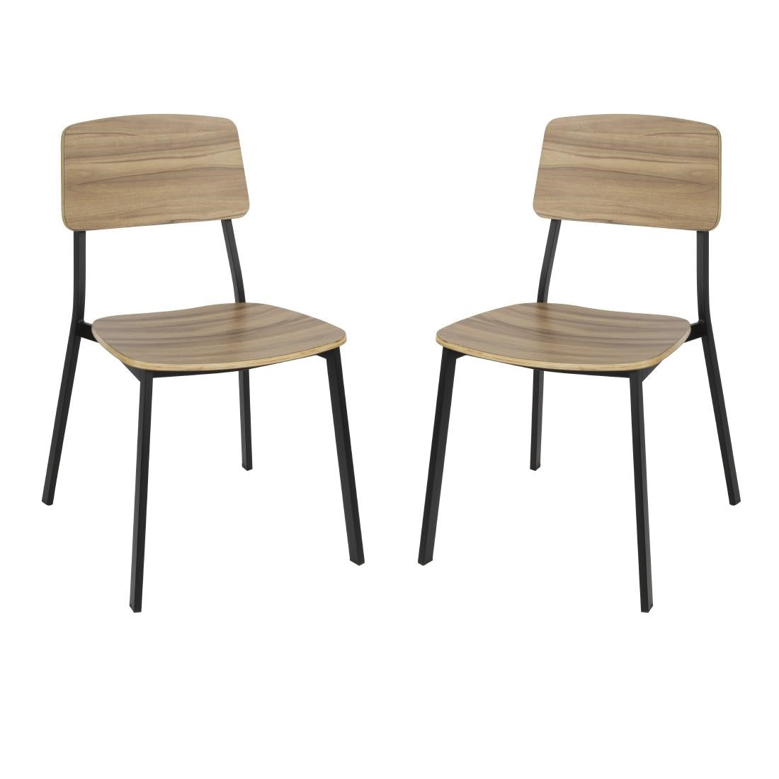 Bolero Beaufort Wooden Interior Dining Chairs (2 Pack) (820(H)x560(W)x510(D)mm / 32.2x22x20" | Pack Quantity: 2) • PAS-FU524