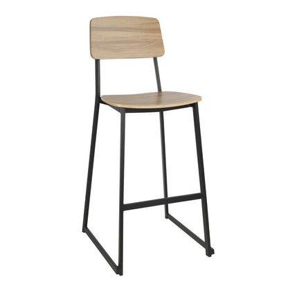 Bolero Beaufort Wooden Interior High Stools (2 Pack) (1145(H)x610(W)x510(D)mm / 45x24x20" | Pack Quantity: 2) • PAS-FU525