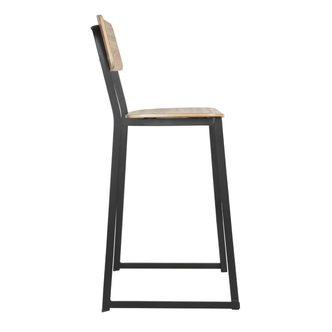 Bolero Beaufort Wooden Interior High Stools (2 Pack) (1145(H)x610(W)x510(D)mm / 45x24x20" | Pack Quantity: 2) • PAS-FU525