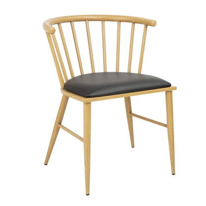 Bolero Harrowdene Padded Metal Side Chairs Wood Effect (2 Pack) (Dimensions: 710(H)x530(W)mm. Padded Seat) • PAS-FU528