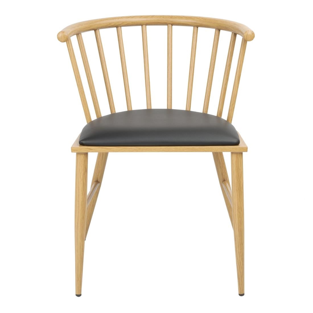 Bolero Harrowdene Padded Metal Side Chairs Wood Effect (2 Pack) (Dimensions: 710(H)x530(W)mm. Padded Seat) • PAS-FU528