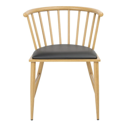 Bolero Harrowdene Padded Metal Side Chairs Wood Effect (2 Pack) (Dimensions: 710(H)x530(W)mm. Padded Seat) • PAS-FU528