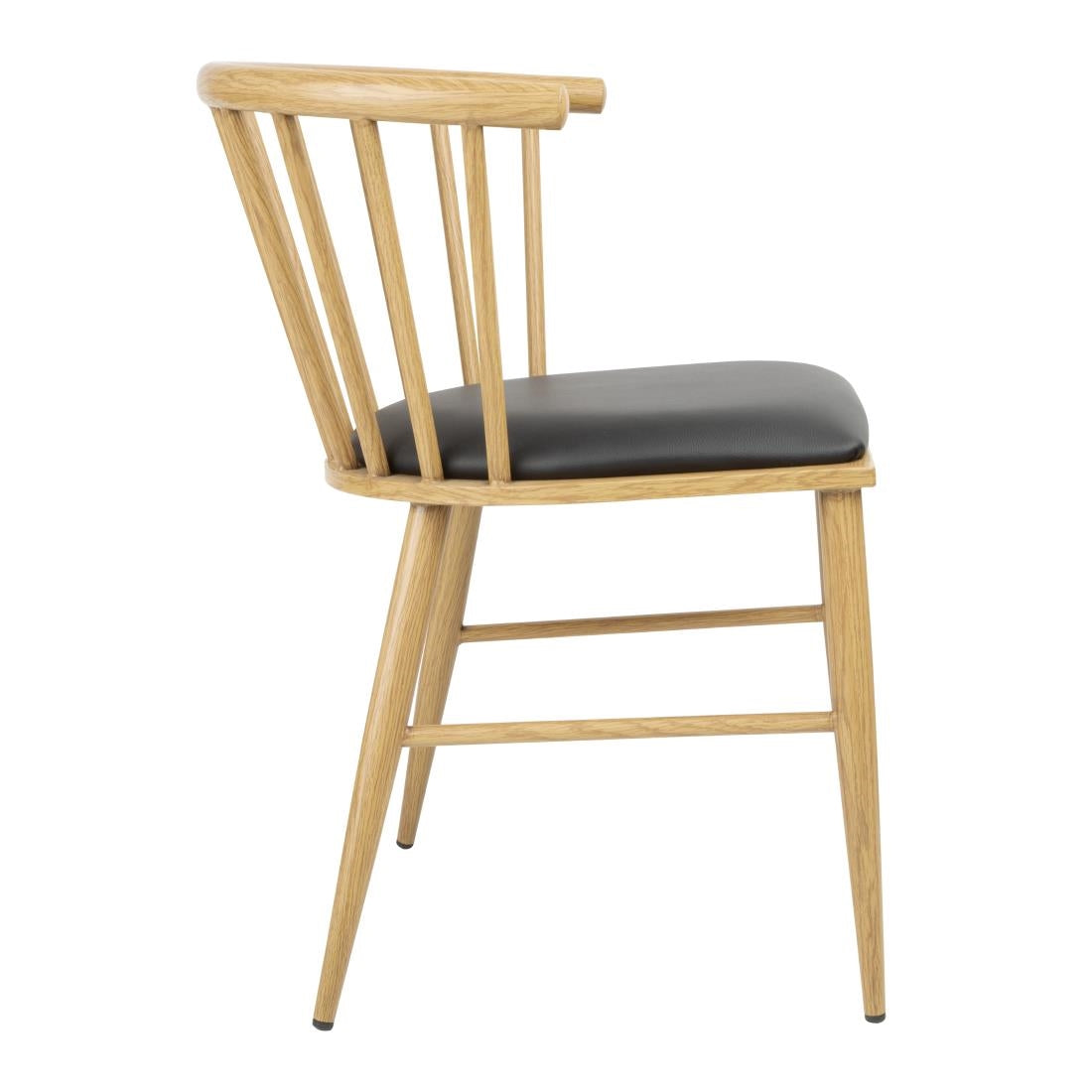 Bolero Harrowdene Padded Metal Side Chairs Wood Effect (2 Pack) (Dimensions: 710(H)x530(W)mm. Padded Seat) • PAS-FU528
