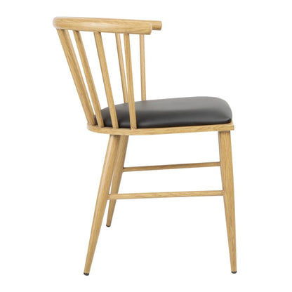 Bolero Harrowdene Padded Metal Side Chairs Wood Effect (2 Pack) (Dimensions: 710(H)x530(W)mm. Padded Seat) • PAS-FU528