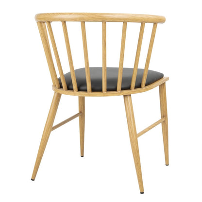 Bolero Harrowdene Padded Metal Side Chairs Wood Effect (2 Pack) (Dimensions: 710(H)x530(W)mm. Padded Seat) • PAS-FU528