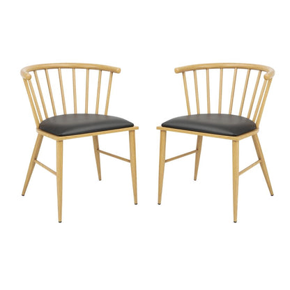 Bolero Harrowdene Padded Metal Side Chairs Wood Effect (2 Pack) (Dimensions: 710(H)x530(W)mm. Padded Seat) • PAS-FU528
