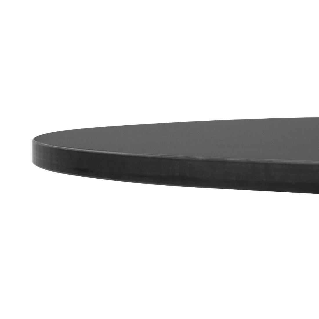 Bolero Matte Black Round Outdoor Table Top 600mm • PAS-FU531