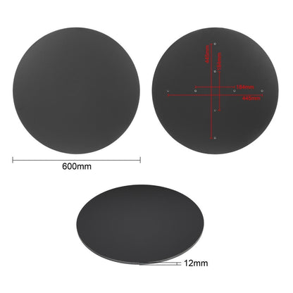 Bolero Matte Black Round Outdoor Table Top 600mm • PAS-FU531