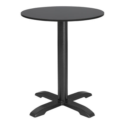 Bolero Matte Black Round Outdoor Table Top 600mm • PAS-FU531