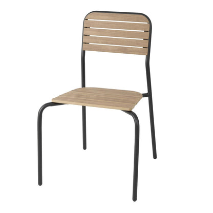 Bolero Santorini Wood Effect Outdoor Chairs (4 Pack) (Dimensions: 845(H)x525(W)x570(L)mm | Pack of 4) • PAS-FU537