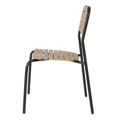 Bolero Santorini Wood Effect Outdoor Chairs (4 Pack) (Dimensions: 845(H)x525(W)x570(L)mm | Pack of 4) • PAS-FU537