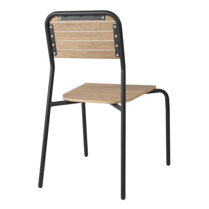 Bolero Santorini Wood Effect Outdoor Chairs (4 Pack) (Dimensions: 845(H)x525(W)x570(L)mm | Pack of 4) • PAS-FU537