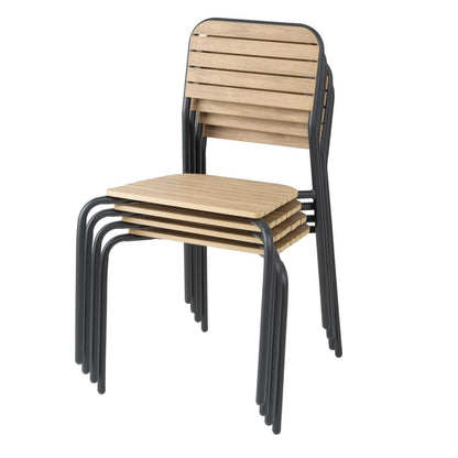 Bolero Santorini Wood Effect Outdoor Chairs (4 Pack) (Dimensions: 845(H)x525(W)x570(L)mm | Pack of 4) • PAS-FU537