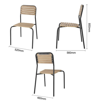 Bolero Santorini Wood Effect Outdoor Chairs (4 Pack) (Dimensions: 845(H)x525(W)x570(L)mm | Pack of 4) • PAS-FU537