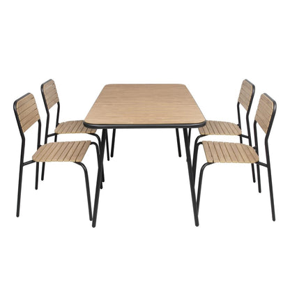 Bolero Santorini Wood Effect Outdoor Chairs (4 Pack) (Dimensions: 845(H)x525(W)x570(L)mm | Pack of 4) • PAS-FU537