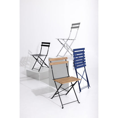 Bolero Grey Pavement Style Steel Folding Chairs (2 Pack) • PAS-GH551