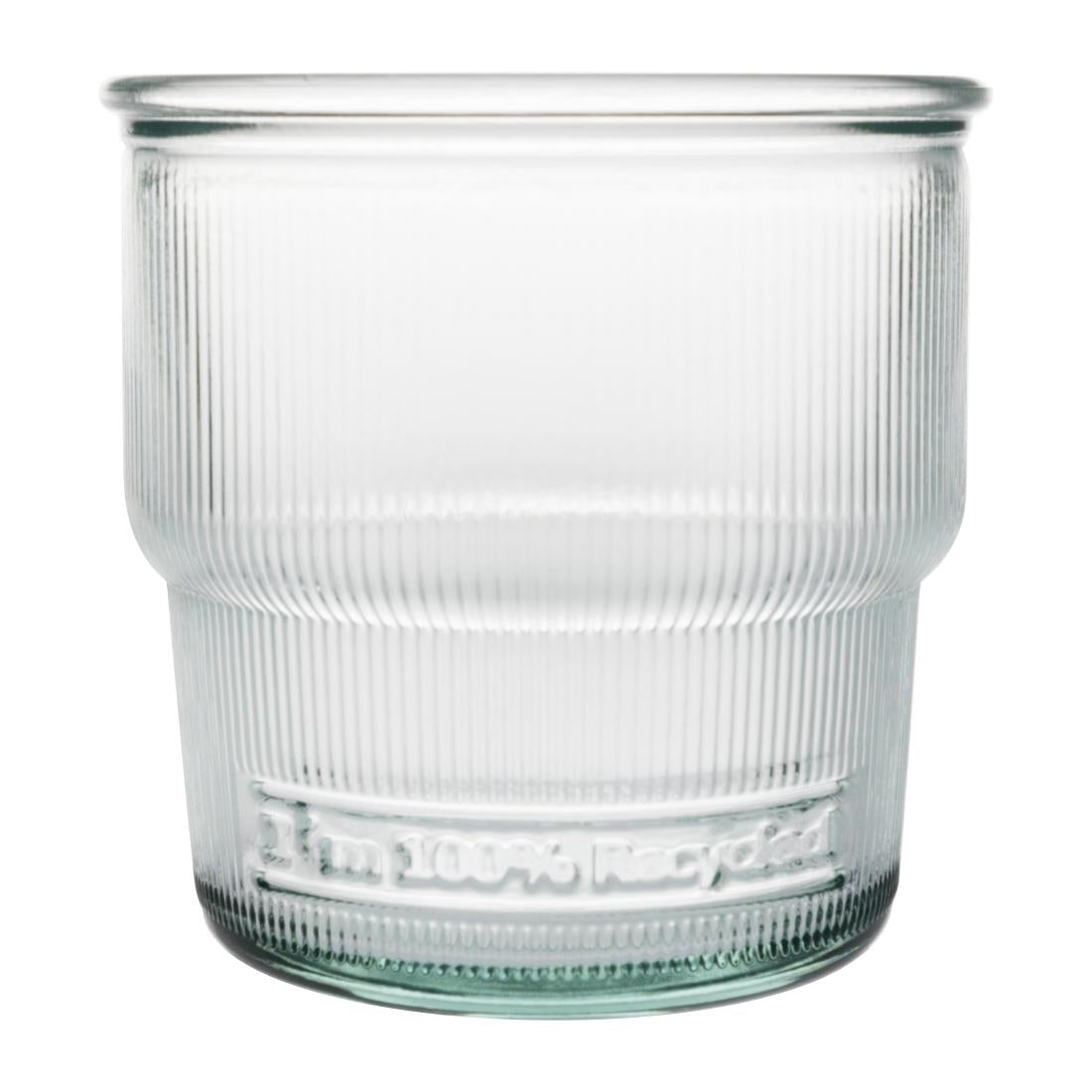 Olympia Recycled Glass Ribbed Stackable Tumblers 300ml (6 Pack) (Pack of 6) • PAS-FU597