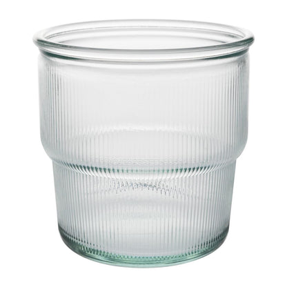 Olympia Recycled Glass Ribbed Stackable Tumblers 300ml (6 Pack) (Pack of 6) • PAS-FU597