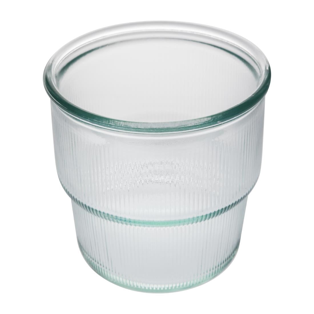 Olympia Recycled Glass Ribbed Stackable Tumblers 300ml (6 Pack) (Pack of 6) • PAS-FU597