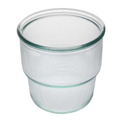 Olympia Recycled Glass Ribbed Stackable Tumblers 300ml (6 Pack) (Pack of 6) • PAS-FU597