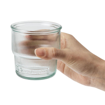 Olympia Recycled Glass Ribbed Stackable Tumblers 300ml (6 Pack) (Pack of 6) • PAS-FU597