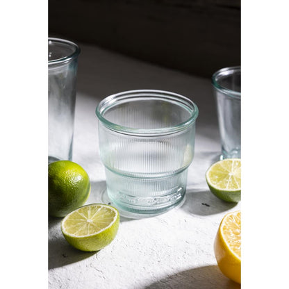 Olympia Recycled Glass Ribbed Stackable Tumblers 300ml (6 Pack) (Pack of 6) • PAS-FU597