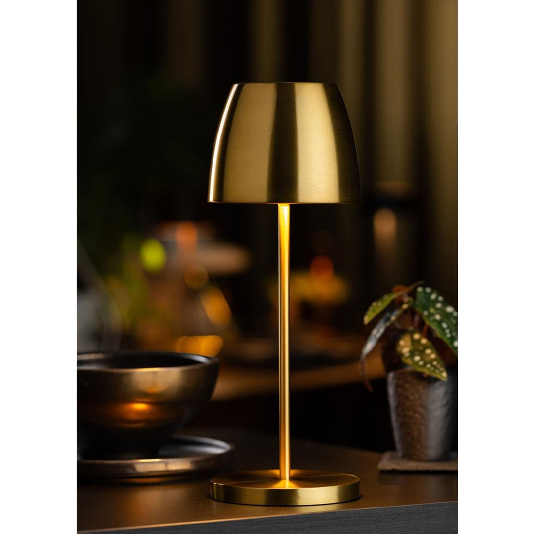 Utopia Montserrat LED Cordless Table Lamp Brushed Gold - 100 x 300mm • PAS-JE488