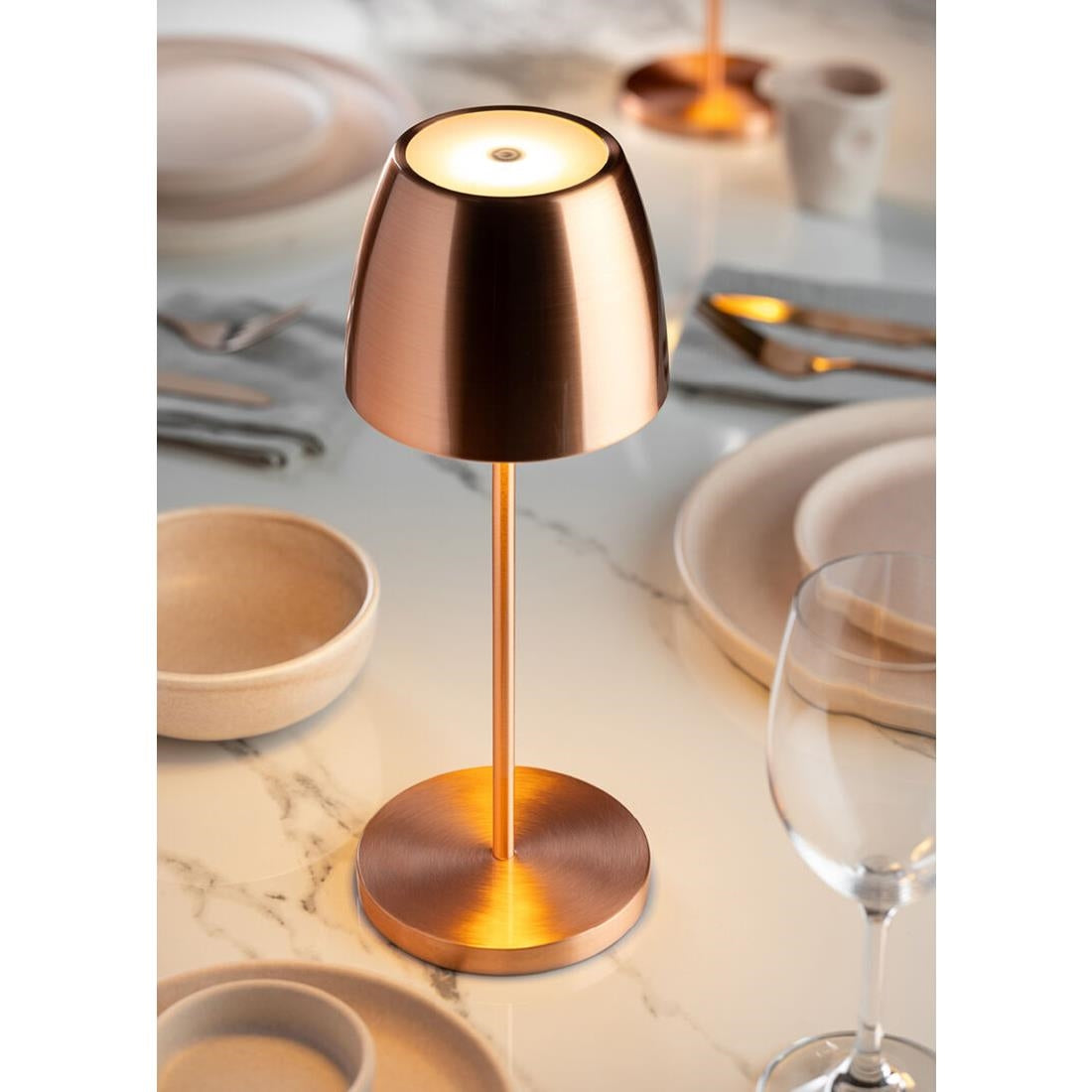 Utopia Montserrat LED Cordless Table Lamp Brushed Copper - 100 x 300mm • PAS-JE489