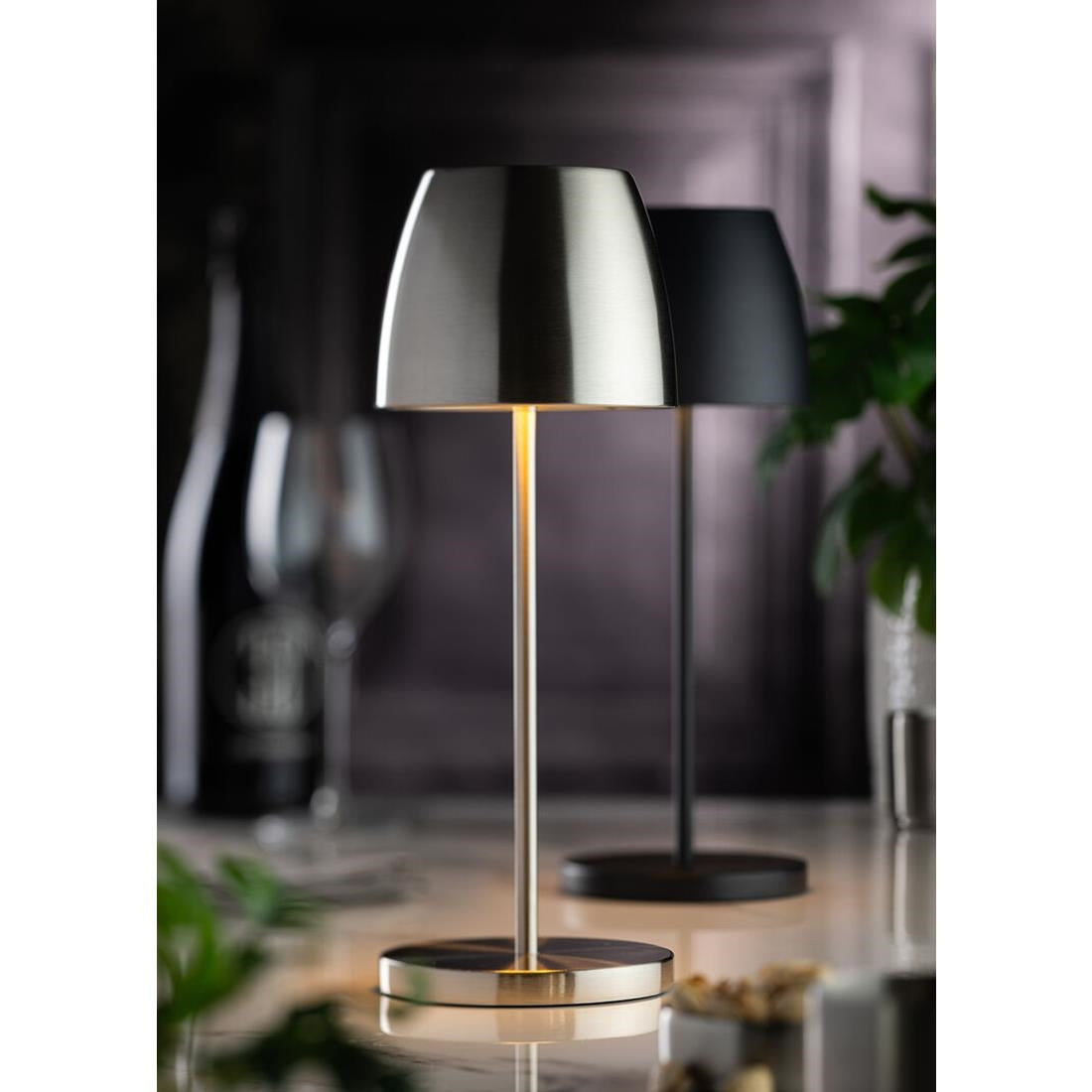 Utopia Montserrat LED Cordless Table Lamp Brushed Silver - 100 x 300mm • PAS-JE490