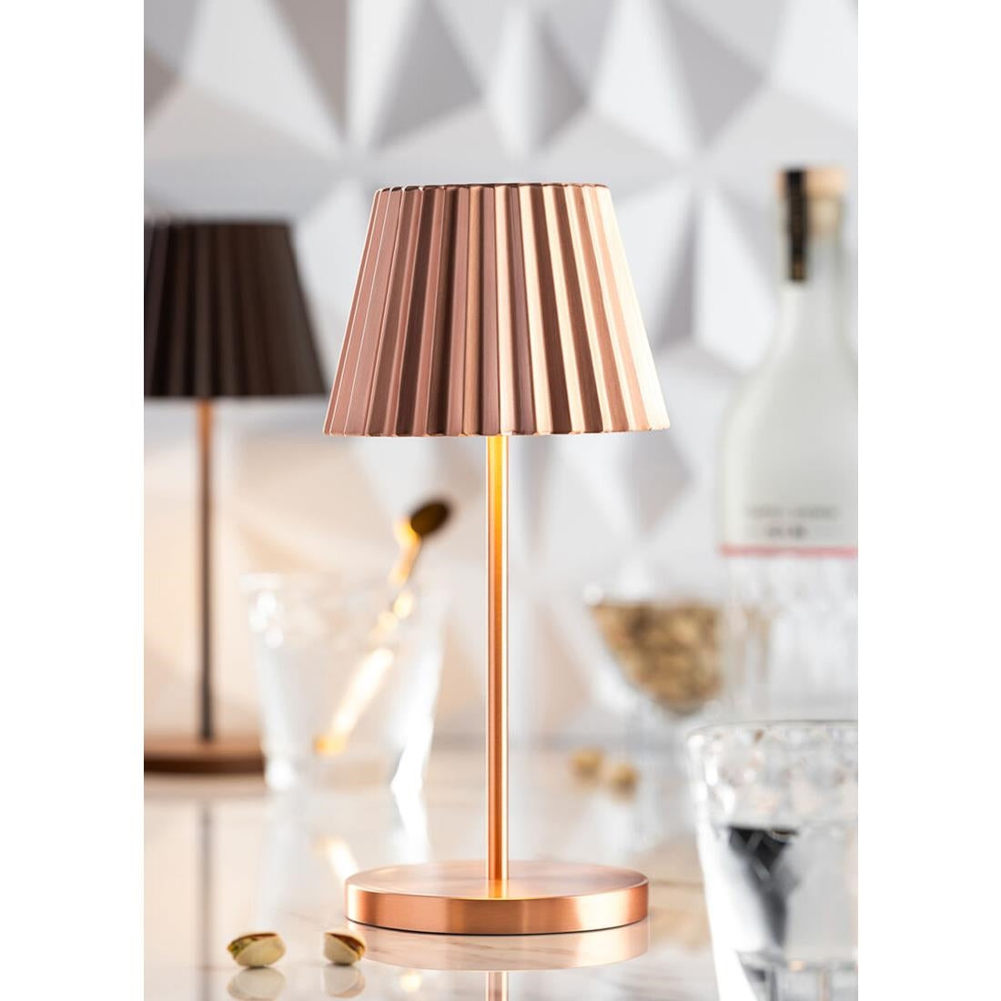 Utopia Dominica LED Cordless Table Lamp Brushed Copper - 110 x 260mm • PAS-JE494