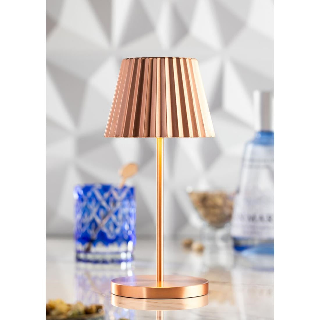 Utopia Dominica LED Cordless Table Lamp Brushed Copper - 110 x 260mm • PAS-JE494