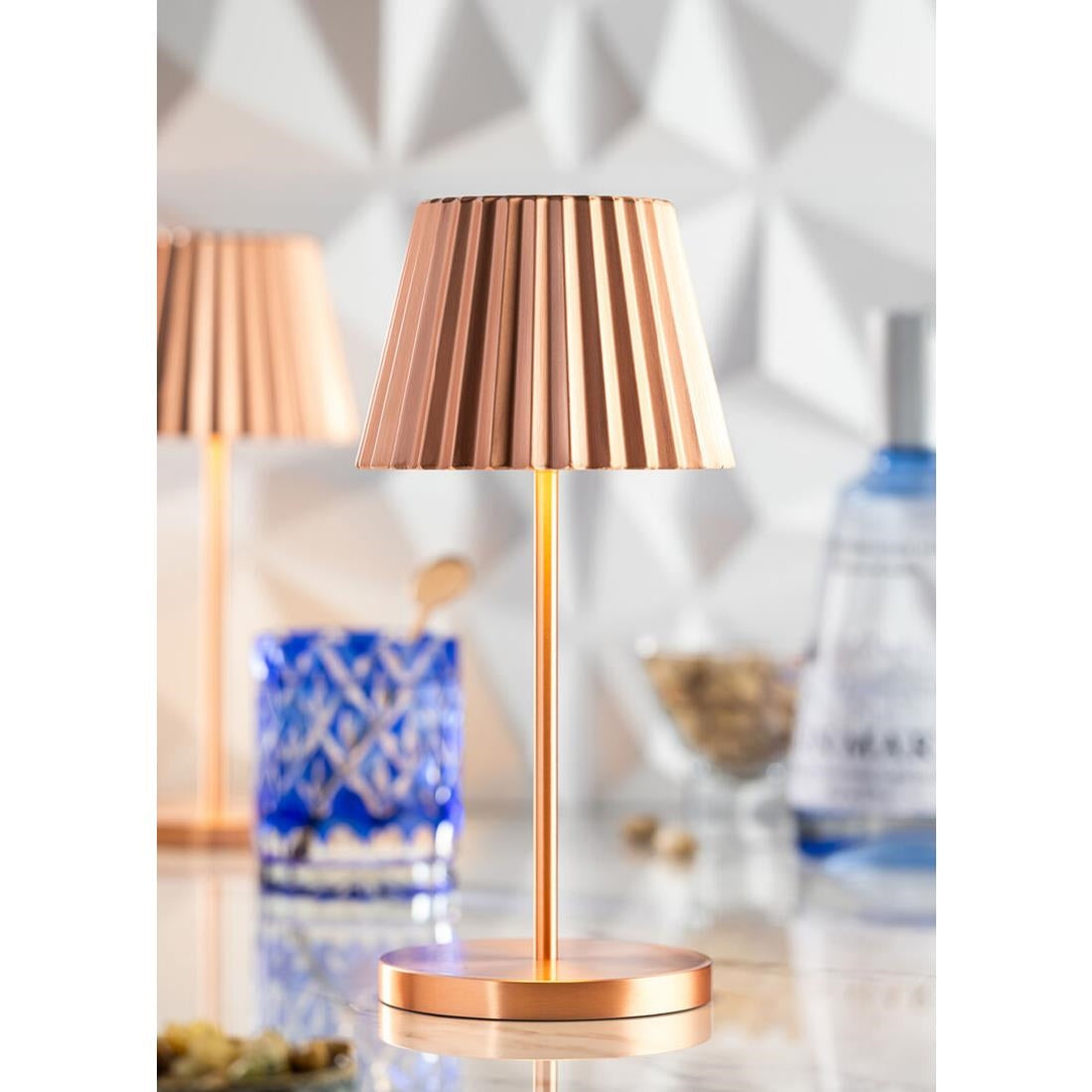 Utopia Dominica LED Cordless Table Lamp Brushed Copper - 110 x 260mm • PAS-JE494