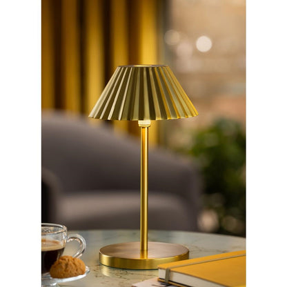 Utopia Aruba LED Cordless Table Lamp Brushed Gold - 110 x 230mm • PAS-JE497
