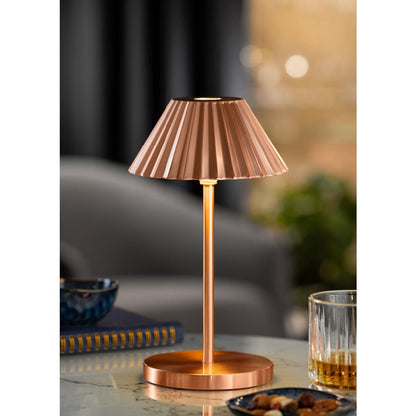 Utopia Aruba LED Cordless Table Lamp Brushed Copper - 110 x 230mm • PAS-JE498