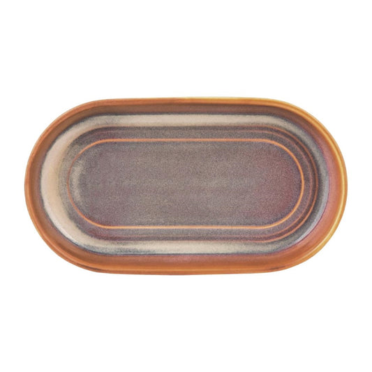 Tablekraft Urban Loft Oval Platters Auburn 180mm (4 Pack) • PAS-FW029