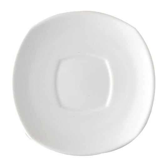 Royal Porcelain Chelsea Square Saucers with Square Well 150mm (48 Pack) • PAS-FW076