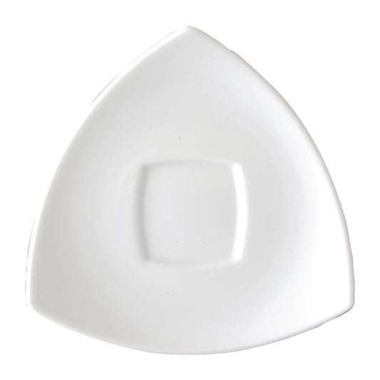 Royal Porcelain Chelsea Triangular Saucers with Square Well 150mm (48 Pack) • PAS-FW079