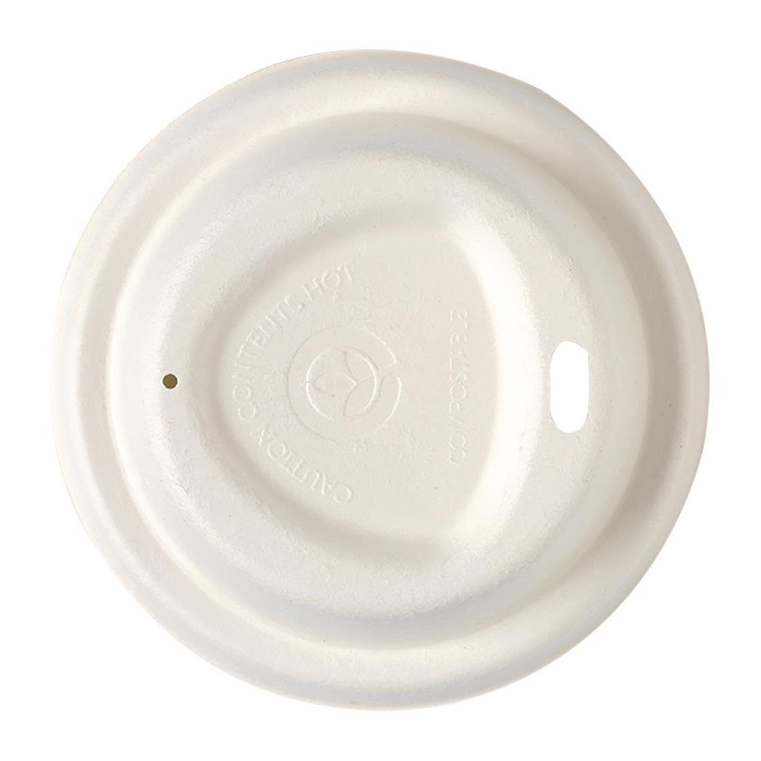 BioPak Sugarcane Lids for BioPak BioCups White 80mm (Pack of 1000) • PAS-FW238