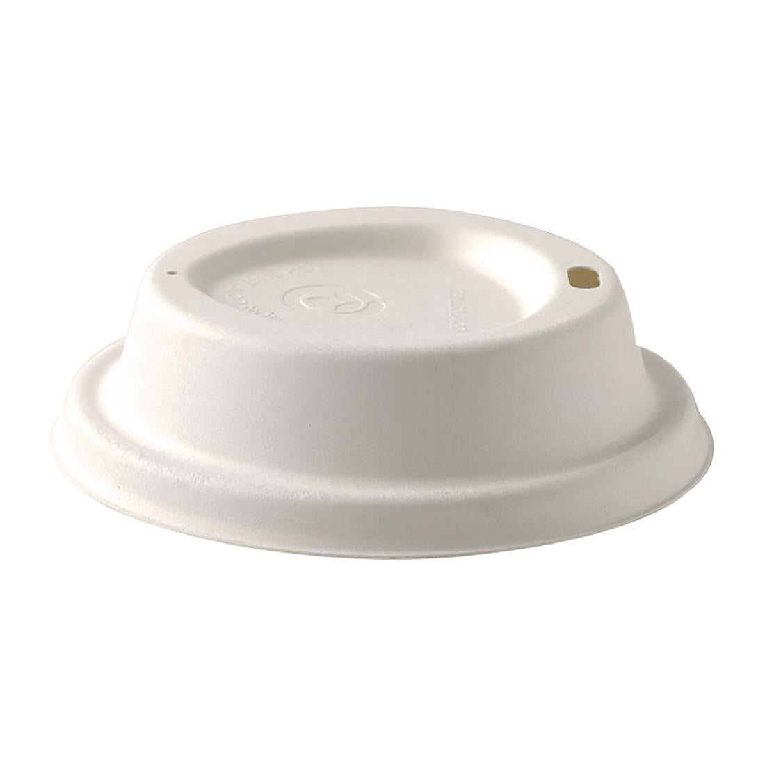 BioPak Sugarcane Lids for BioPak BioCups White 90mm (1000 Pack) (Pack of 1000) • PAS-FW239