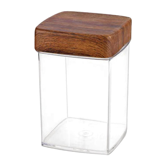 Evelin Square Food Storage Canister With Lid - 100x100x140mm (100x100x140mm) • PAS-FW292