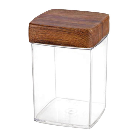 Evelin Square Food Storage Canister With Lid - 120x120x180mm (120x120x180mm) • PAS-FW293