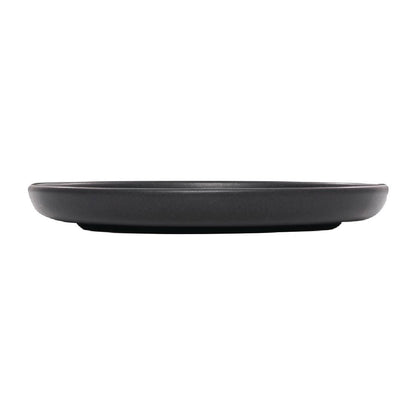 Eclipse Uno Black Round Plate 220mm (6 Pack) (Pack of 6) • PAS-FW457