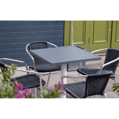 Bolero Aluminium Square Table Top Dark Grey 700mm (Dimensions: 700(W)x700(L)mm) • PAS-FW597
