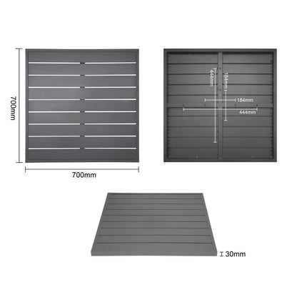 Bolero Aluminium Square Table Top Dark Grey 700mm (Dimensions: 700(W)x700(L)mm) • PAS-FW597