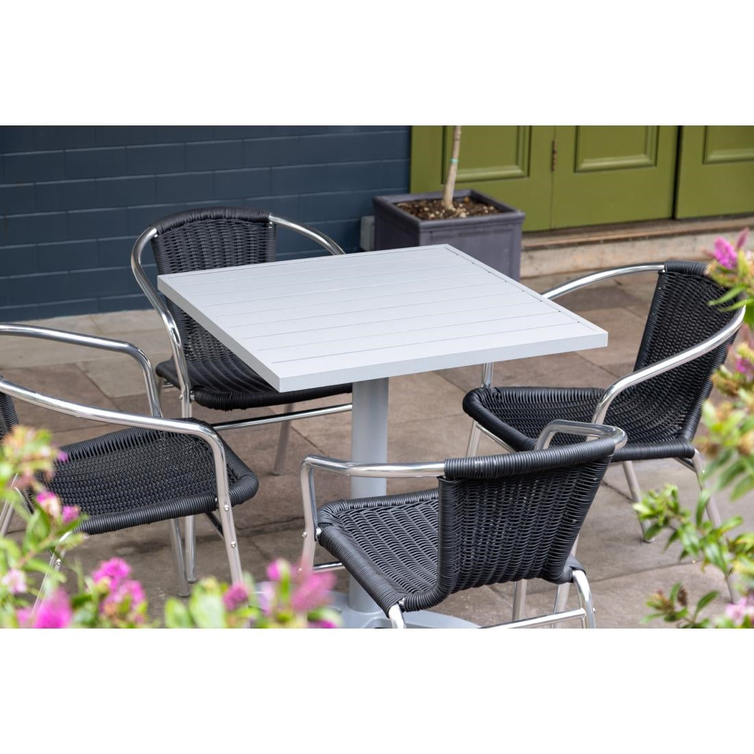 Bolero Aluminium Square Table Top Light Grey 700mm (Dimensions: 700(W)x700(L)mm) • PAS-FW598